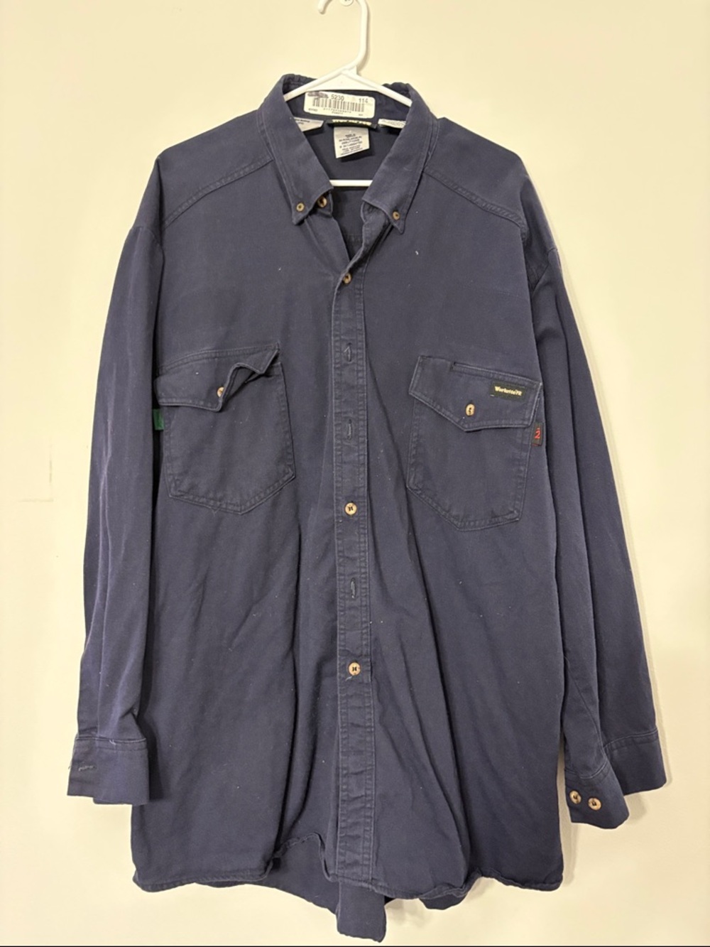 Workrite Fire Rated Button-Down Shirt Navy Blue